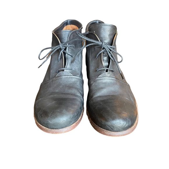 P. Monjo black lace up ankle boots 42.5 11.5 EUC flawless Made in Spain - Picture 3 of 10